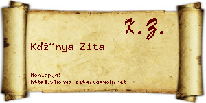 Kónya Zita névjegykártya