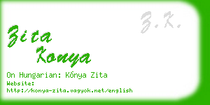 zita konya business card