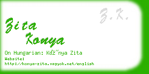 zita konya business card